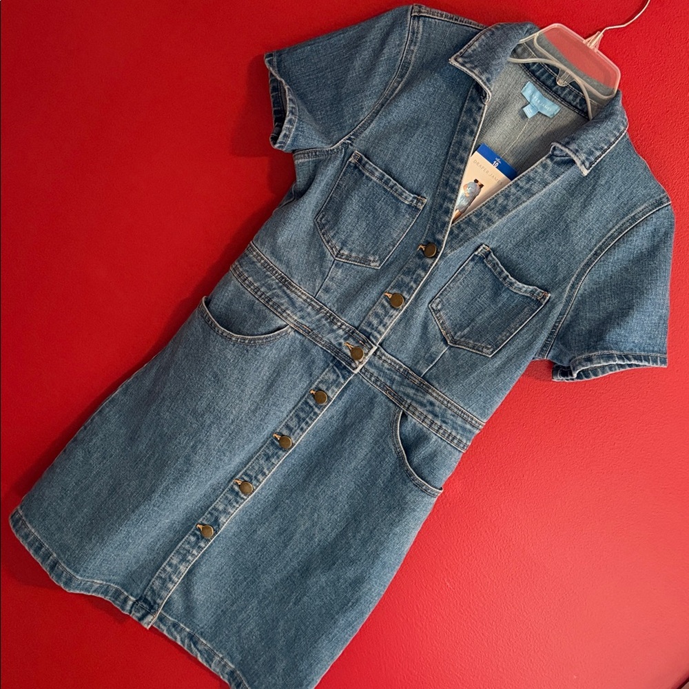 NWT Draper James Denim Fitted Shirt Dress Sz 10 - Picture 7 of 7
